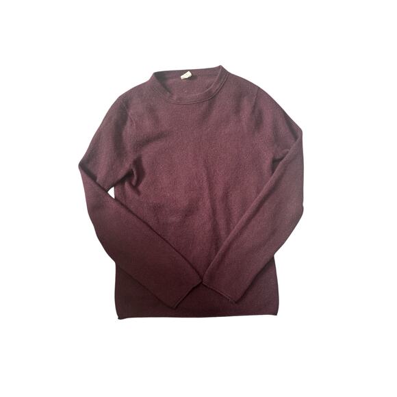 J.Crew Classic Fit 100% Cashmere Maroon Sweater Size Medium EUC - Picture 1 of 5